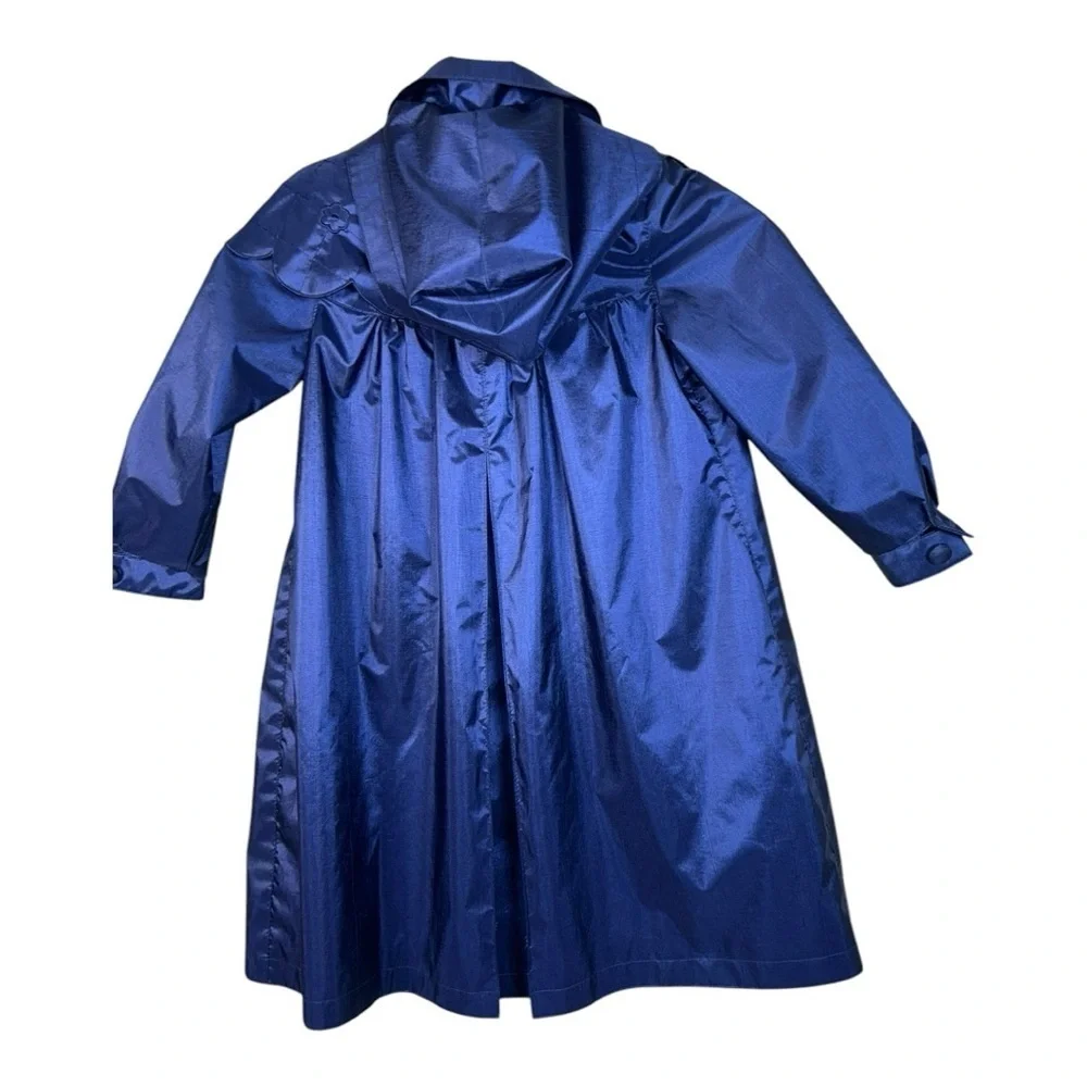 Vintage Rothschild Hooded Jacket for Young Girl. Embroidered Trim Sz 6 blue navy